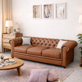 Grace Chesterfield 3 Seater Sofa in Premium Lethrite Fabric in 2 Colours