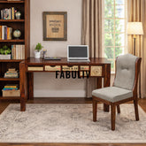 Dravidian Hand Carved Study Table with Chair