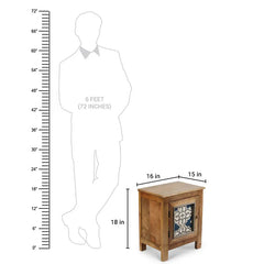 Kolam Solid Wood Bedside Table