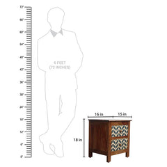 Margot Solid Wood Bedside Table with Drawers