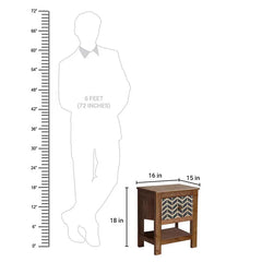Margot Solid Wood Bedside Table with Single Drawer