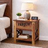 Alaca Solid Wood Bedside Table