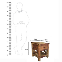 Alaca Solid Wood Bedside Table