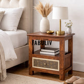Covelo Solid Wood Bedside Table with Single Drawer