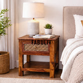 Aruba Solid Wood Bedside Table with Single Drawer
