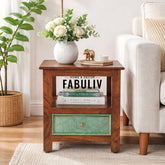 Aster Solid Wood Bedside Table with Single Drawer