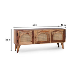 Verona Rattan Sheesham Wood TV Unit