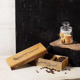 Natural Wooden Box with three compartments