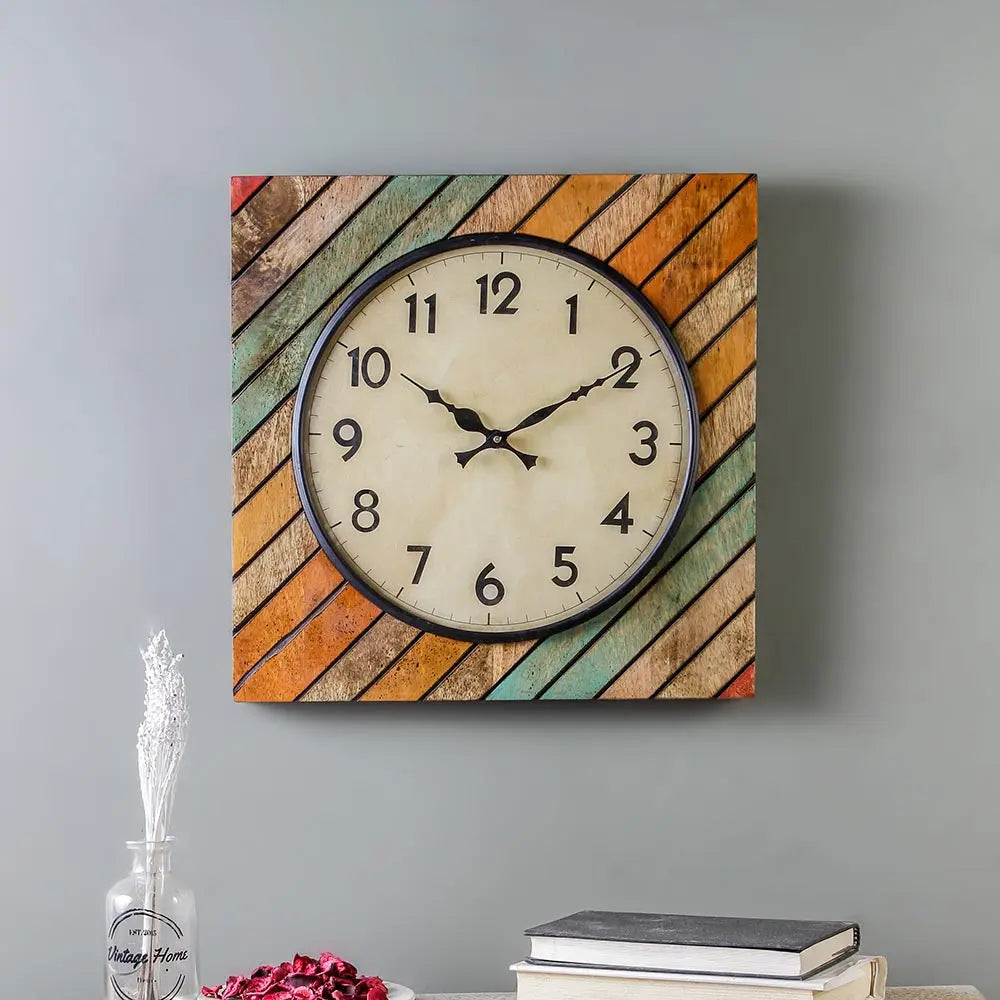 Elmira Wood 15 Square Wall Clock