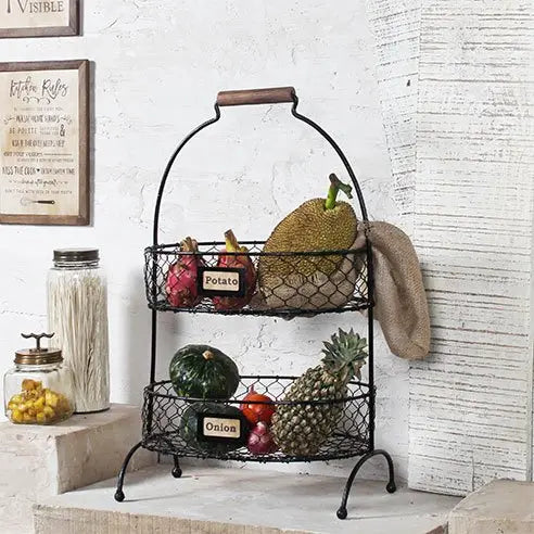 Aussie 2 tiered metal basket