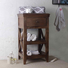 Solid Wood Bathroom Floor Shelves 1