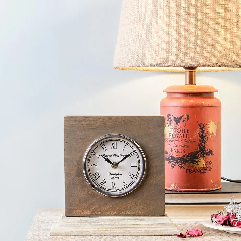 Madras Ivory 8 Square Table Clock