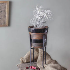 Ellerker vintage brown black Vase