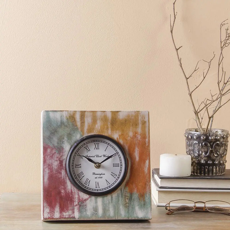 Camrose Wooden 7 Square Table Clock