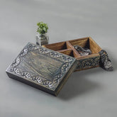 Antique Wooden Hand Carved Trinklet Box