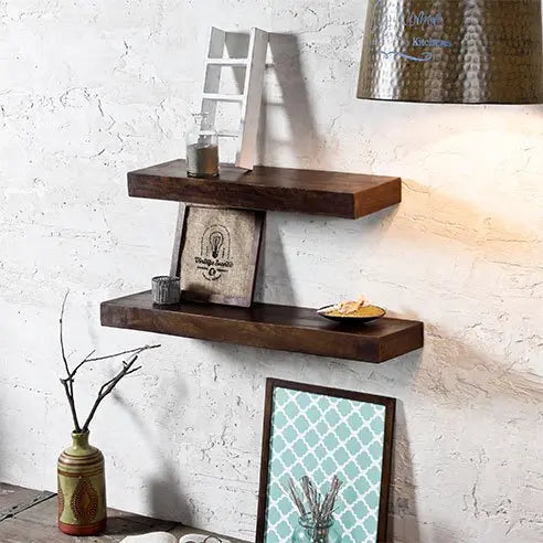 Wood Walnut Wall Shelves