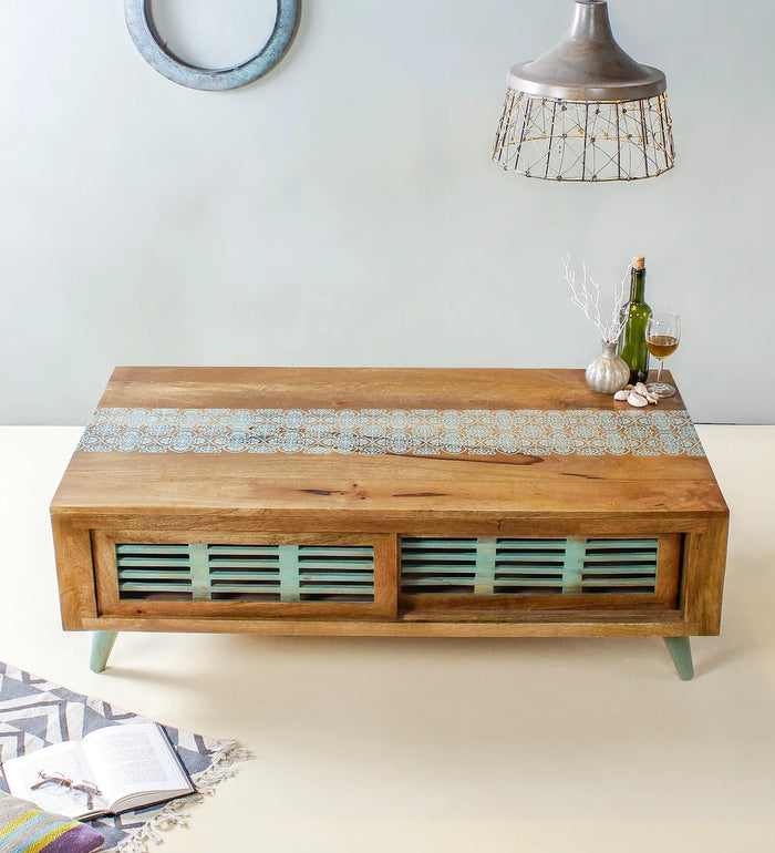 Buy Sula Teal Hand Painted Coffee Table online