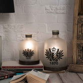 FABULIV Vintage Glass Candle Stand with wooden base Small