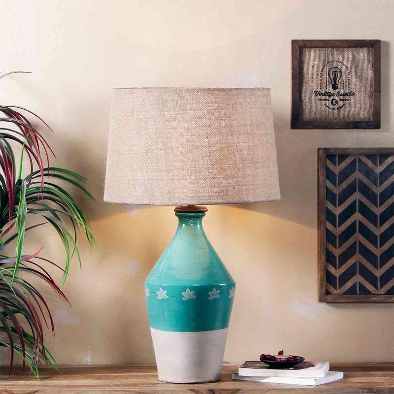Murano Teal Tabe Lamp