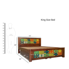 Sheesham Wood Bed with 2 Drawers