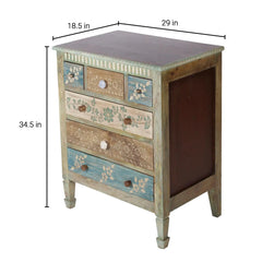 Arlen Hand painted Vintage Cabinet - Fabuliv