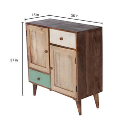 Edgar Solid Wood Cabinet in Vintage Finish - Fabuliv