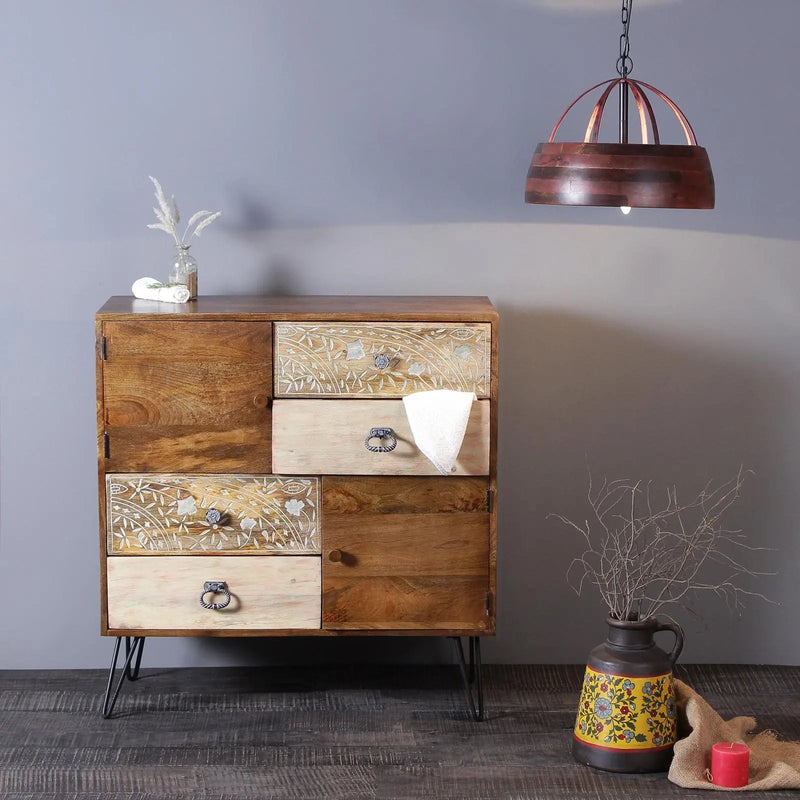 Urbain Solid Wood Hand Carved Cabinet