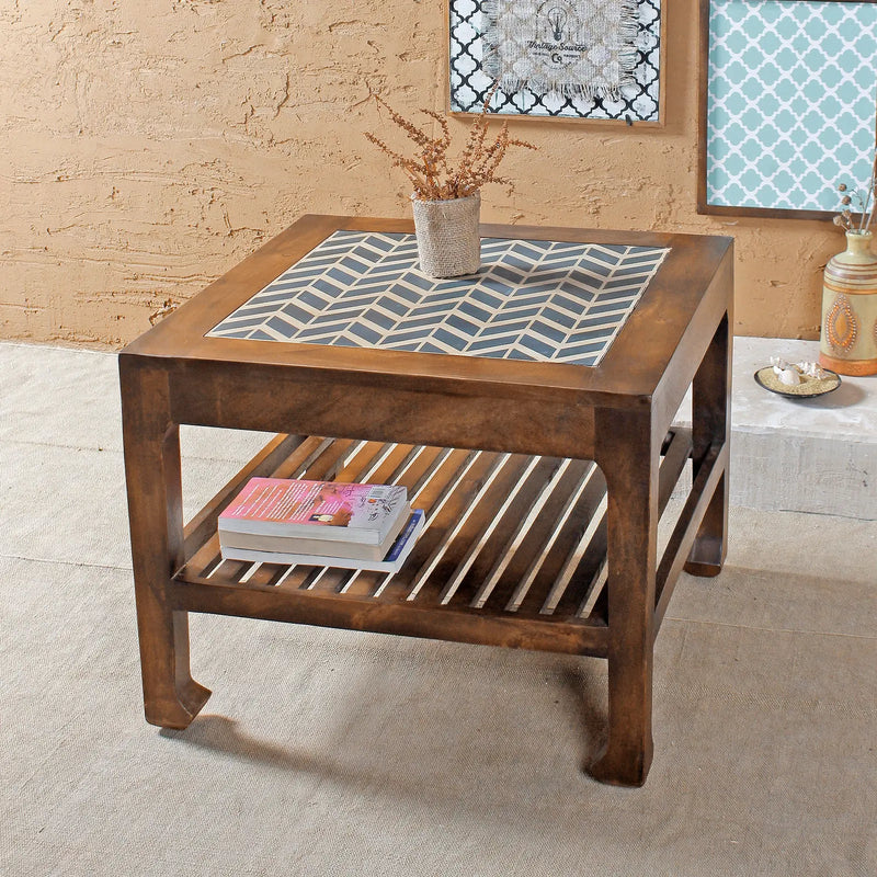 Cheveron Teak Coffee Table