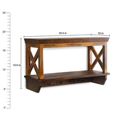 Solid Wood Distress Yellow Bathroom Shelf - Fabuliv