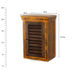 Solid Wood Distress Yellow Bath Cabinet - Fabuliv