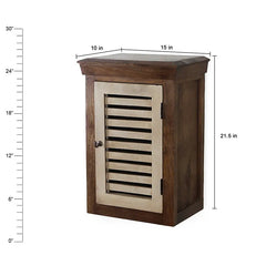 Solid Wood Vintage White Bath Cabinet - Fabuliv