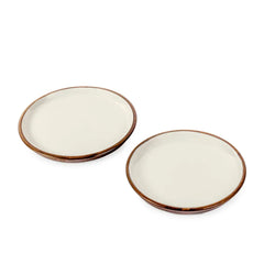 Ivory Wooden Serving Plates set of 2 - Fabuliv