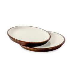 Ivory Wooden Serving Plates set of 2 - Fabuliv