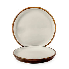 Ivory Wooden Serving Plates set of 2 - Fabuliv