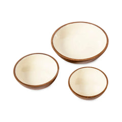 Ivory Wooden Serving Bowls in 3 Sizes - Fabuliv