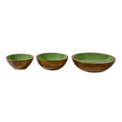 Olive Green Wooden Serving Bowl in 3 Sizes - Fabuliv