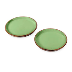 Olive Green Wooden Serving Plates Set Of 2 - Fabuliv