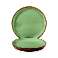 Olive Green Wooden Serving Plates Set Of 2 - Fabuliv