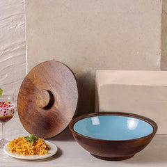 Blueberry Flat lid Wooden Bowl - Fabuliv