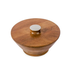 Elephant Grey Flat Lid Wooden Serving Bowl - Fabuliv