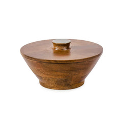 Elephant Grey Flat Lid Wooden Serving Bowl - Fabuliv