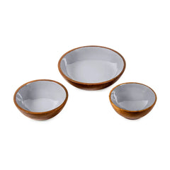 Elephant Grey Wooden Serving Bowls in 3 Sizes - Fabuliv