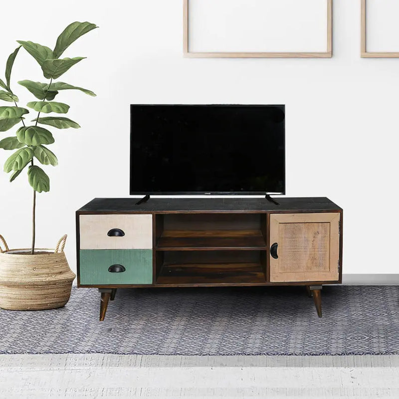 Striado Solid Wood TV Unit - Fabuliv
