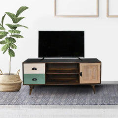 Striado Solid Wood TV Unit - Fabuliv