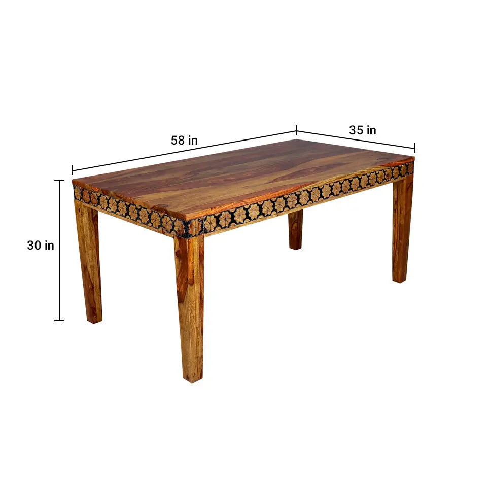 Solid Wood Six Seater Dining Table