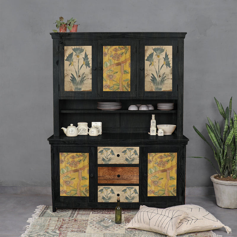 Black Beauty Solid Wood Buffet & Sideboard Cabinet - Fabuliv