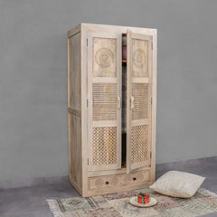Dravidian Solid Wood Wardrobe - Fabuliv