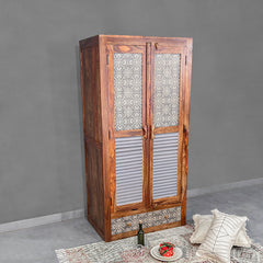 Felice Solid Wood Wardrobe - Fabuliv