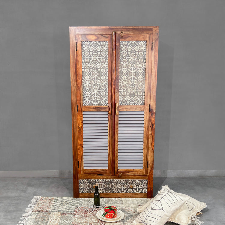 Felice Solid Wood Wardrobe - Fabuliv