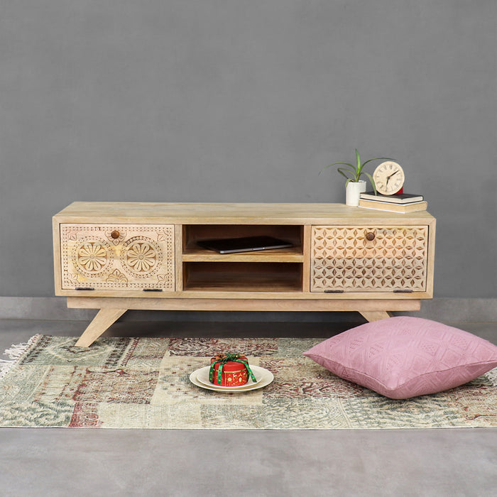 Dravidian Solid Wood TV Unit - Fabuliv